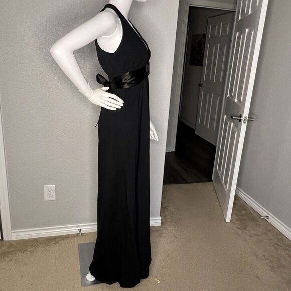 NEW Eva Franco Size 8 Halter Empire Maxi Gown Keyhole Back Goth Vamp - Picture 6 of 10